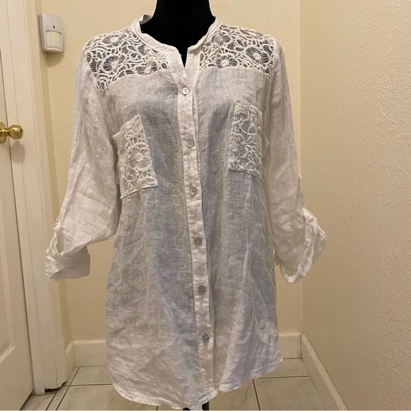 - M Made in Italy white long sleeves blouse size S - Picture 2 of 7